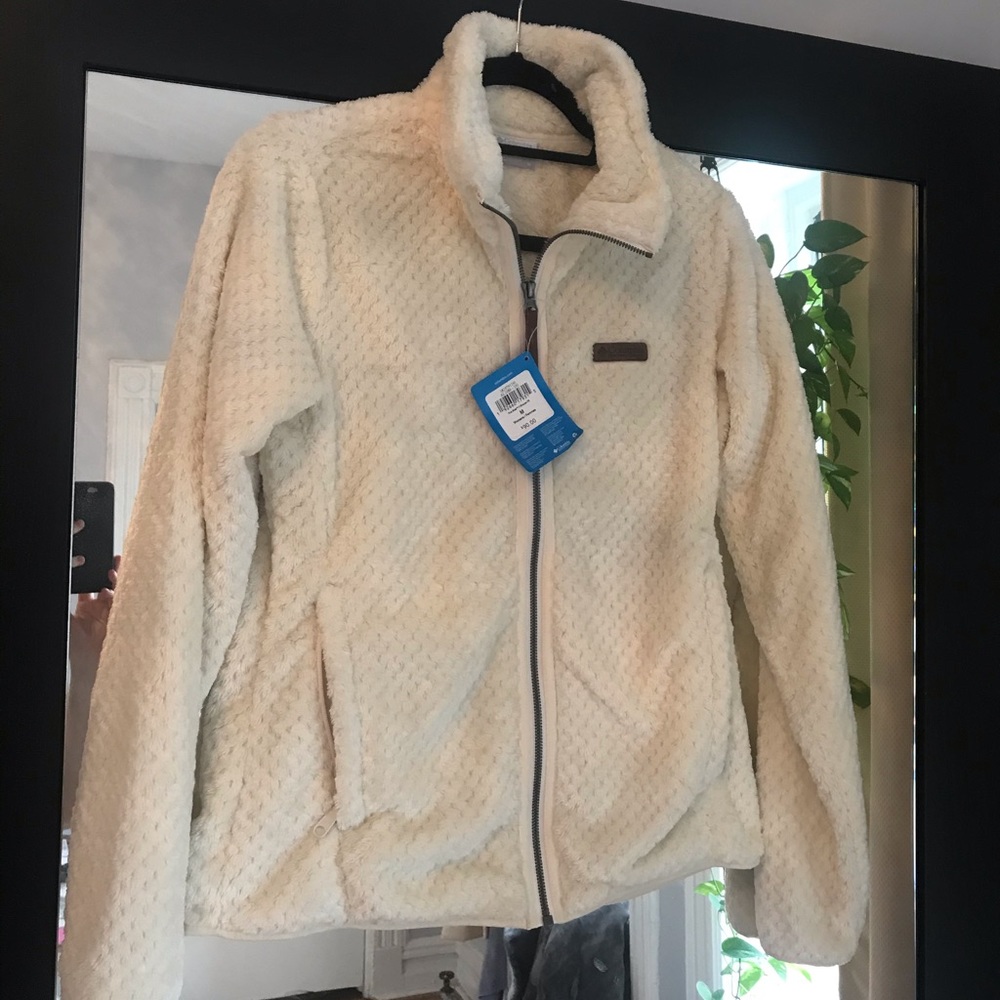 Columbia Cream Sherpa Fleece Full Zip Jacket